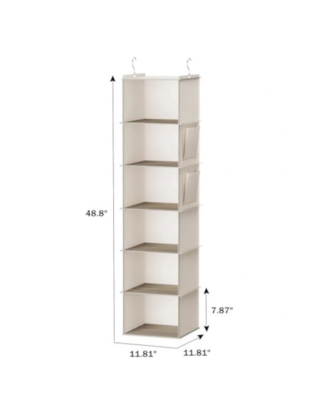 YOU DENOVA Beige 6-Shelf Hanging Closet Organizer - 2 Pack
